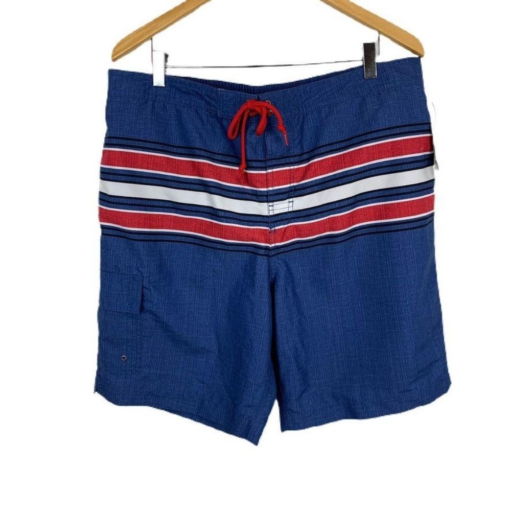 Chaps Striped Swim Trunks‎ Mesh Brief Lining XL